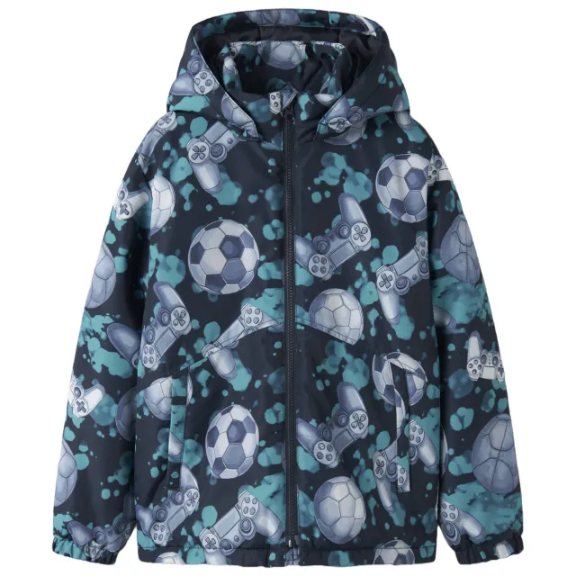 NAME IT tussenjas met print donkerblauw Donkerblauw/lichtblauw