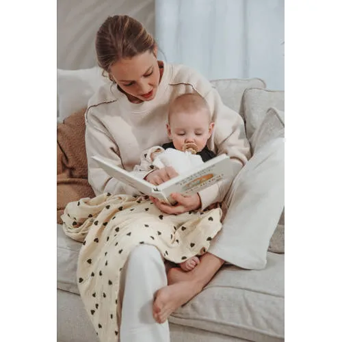 Meyco pre-washed hydrofiele swaddle Sweet Heart beige, foto 5