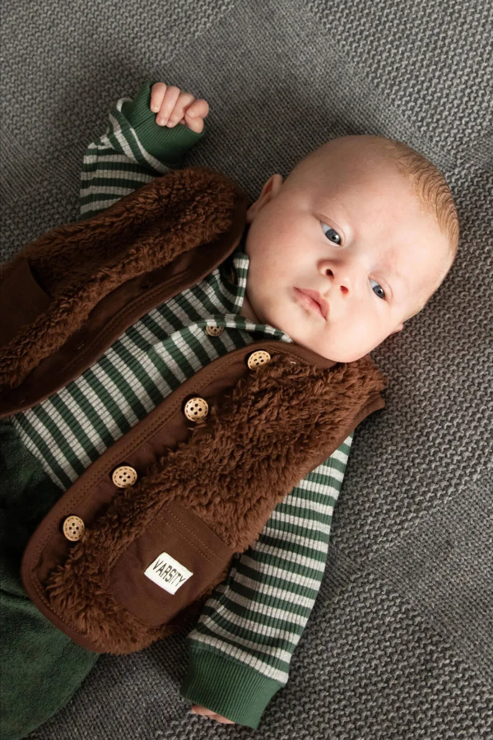 BESS teddy gilet bruin