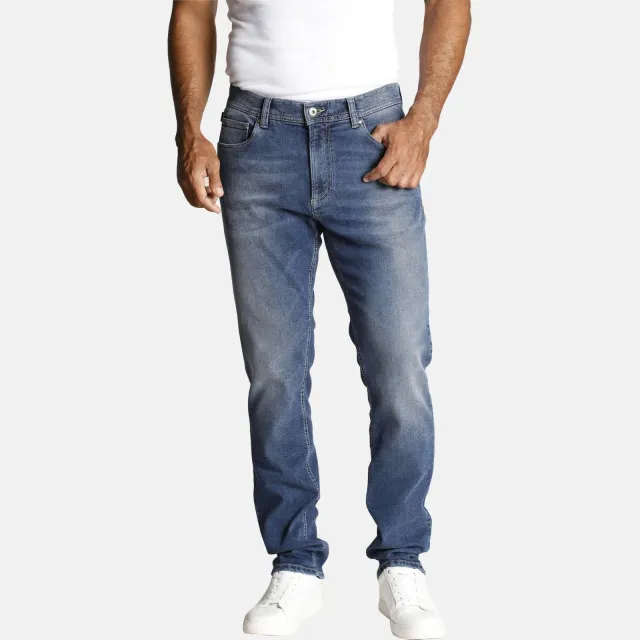 Jan Vanderstorm tapered fit jeans Plus Size WALLNER stonewashed blauw