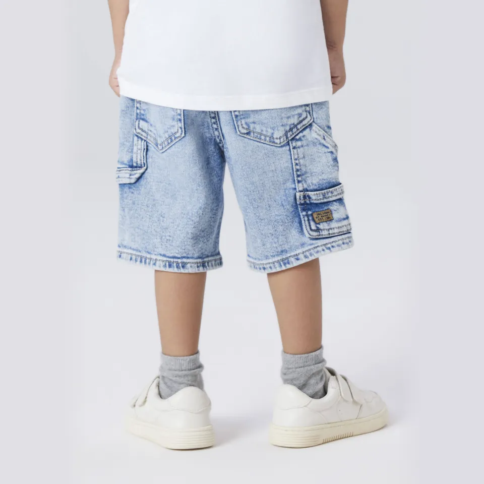 NAME IT MINI jeansshort lichtblauw light blue denim, foto 4