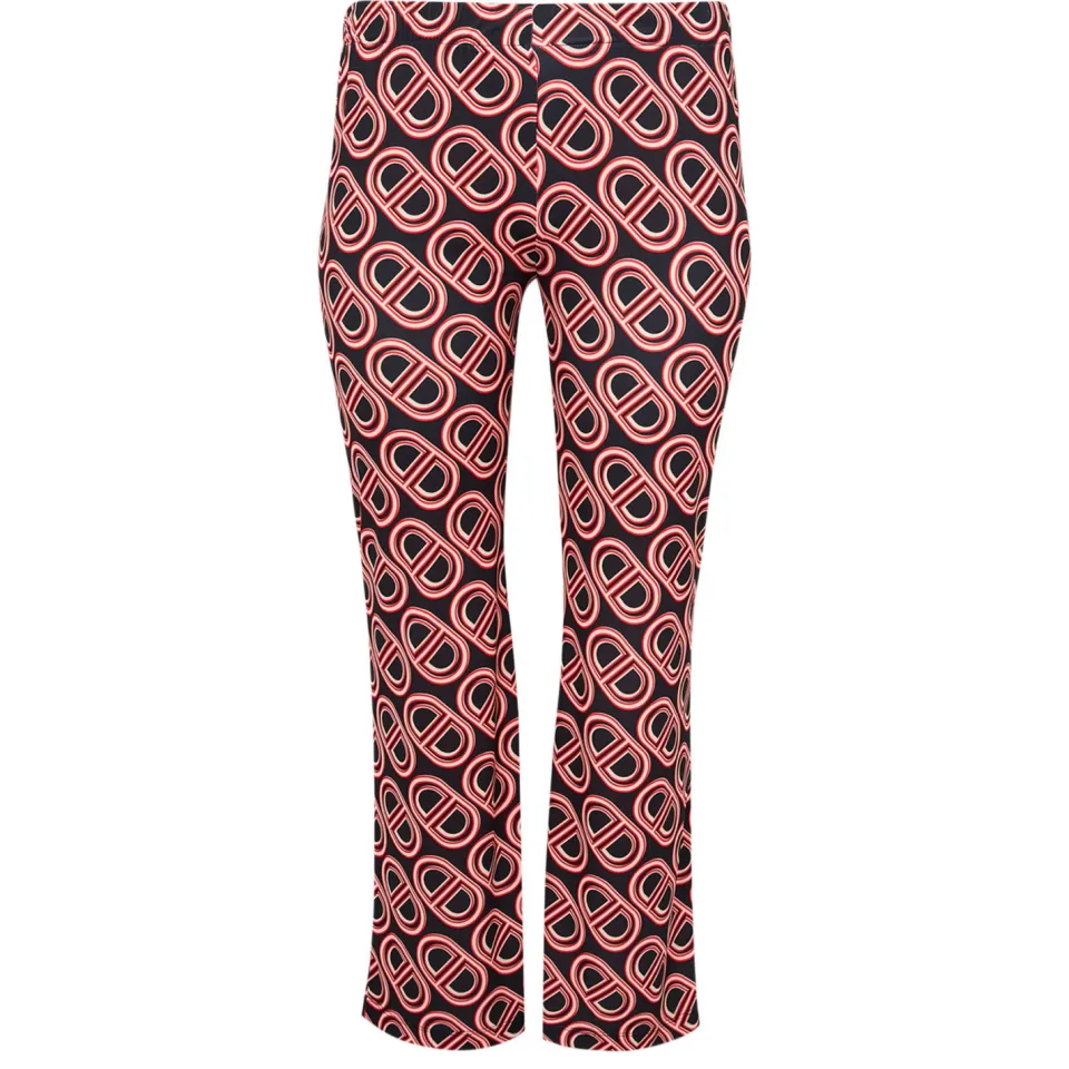 Yoek broek met print koraalrood zwart, foto 2