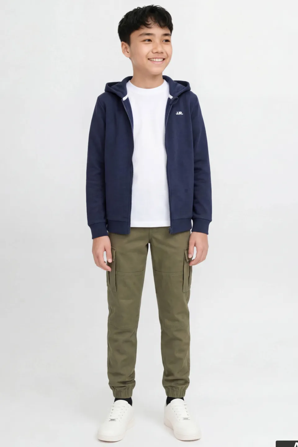 JJ Rebel JUNIOR regular casual broek olijfgroen
