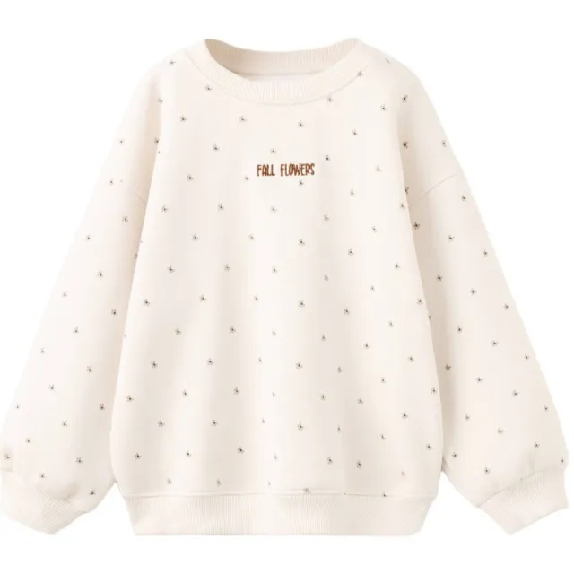 Mango Kids gebloemde sweater - ecru
