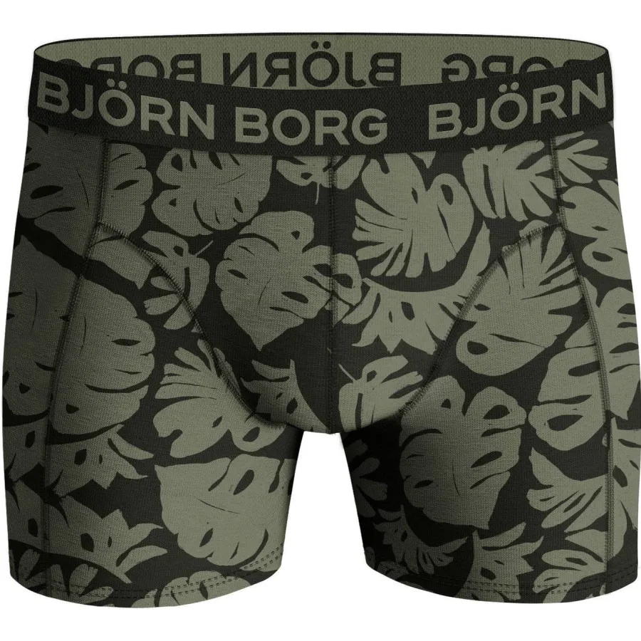 Björn Borg Cotton Stretch boxershorts groen Groen/zwart