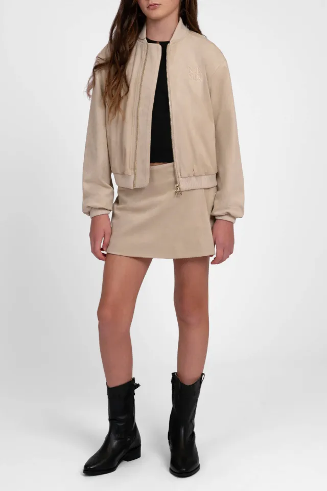 Nik & Nik suède bomberjack beige
