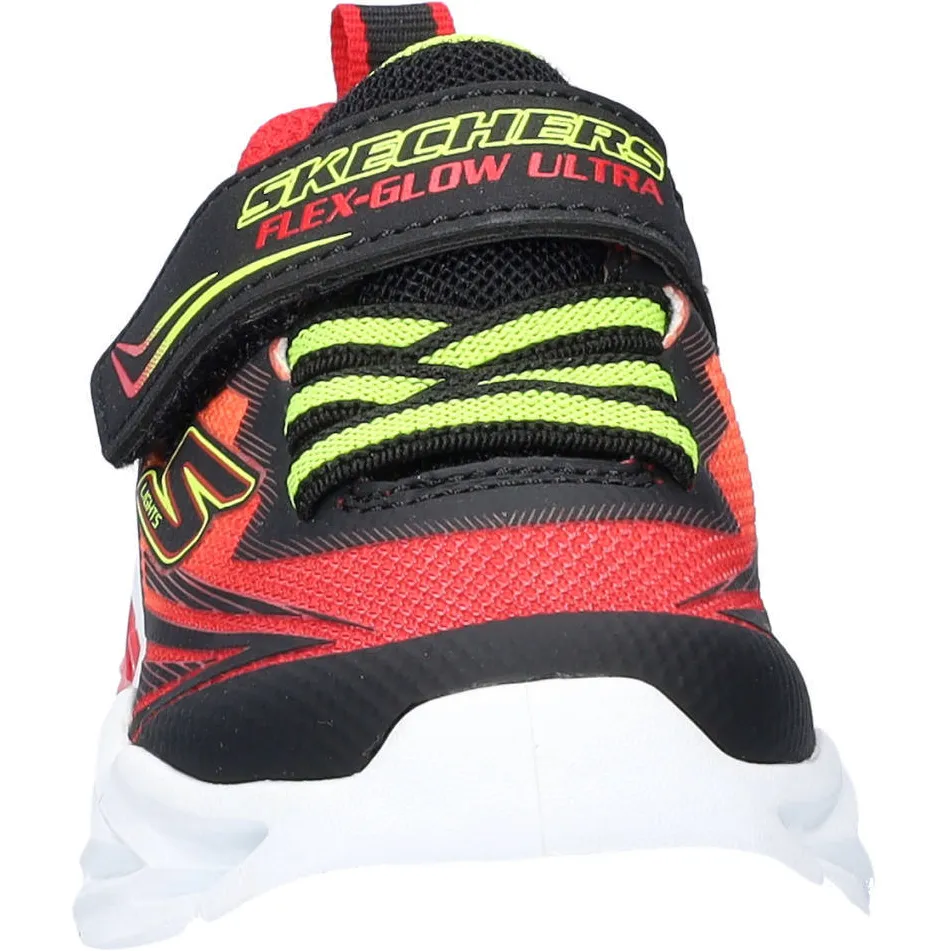 Skechers S Lights Flex-Glow Ultra sneakers met lichtjes zwart rood, foto 6