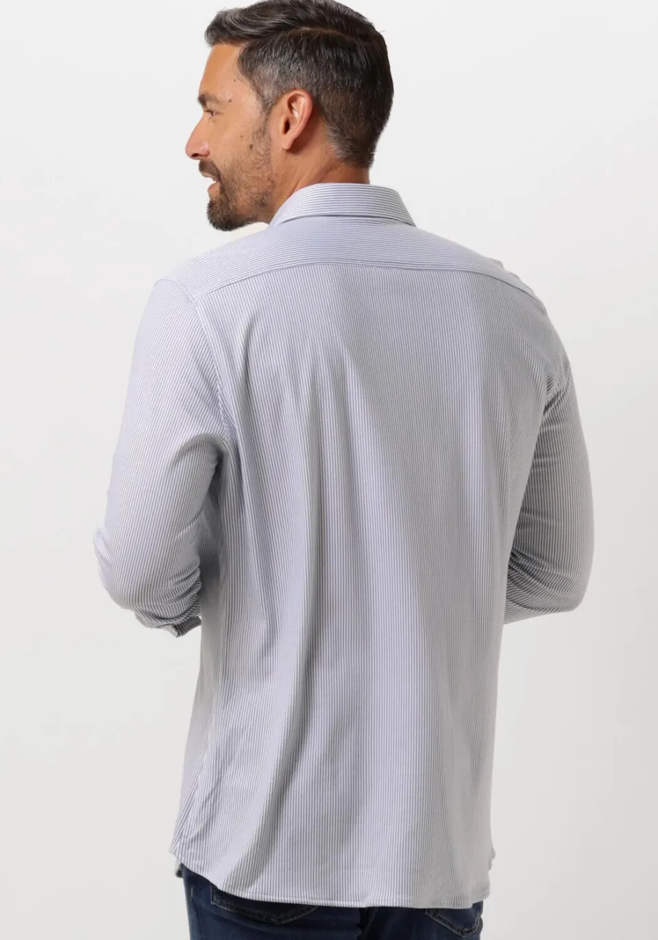 Desoto Modern Fit jersey overhemd blauw gestreept, foto 5
