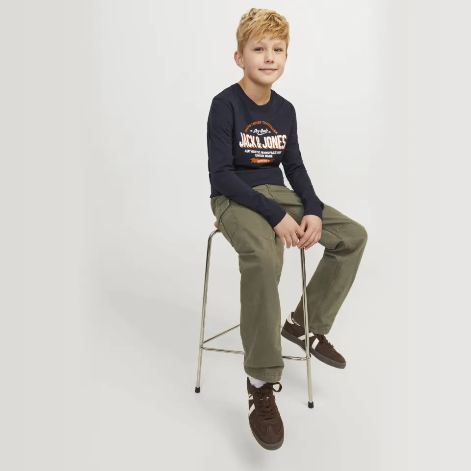 Jack & Jones Junior relaxed cargobroek olijfgroen, foto 3