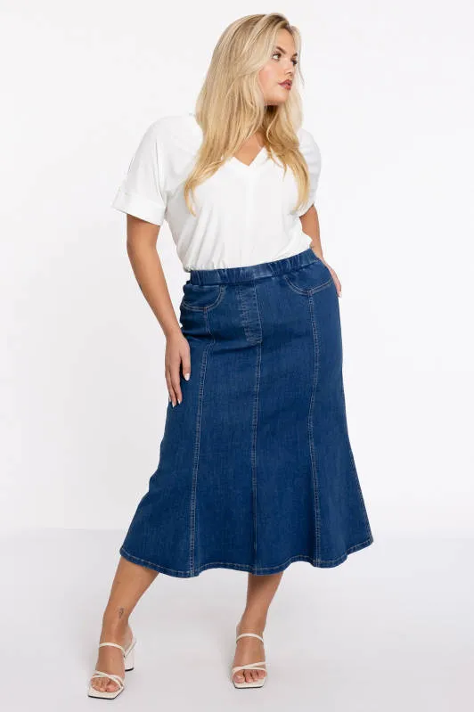 Yoek spijkerrok medium blue denim, foto 3