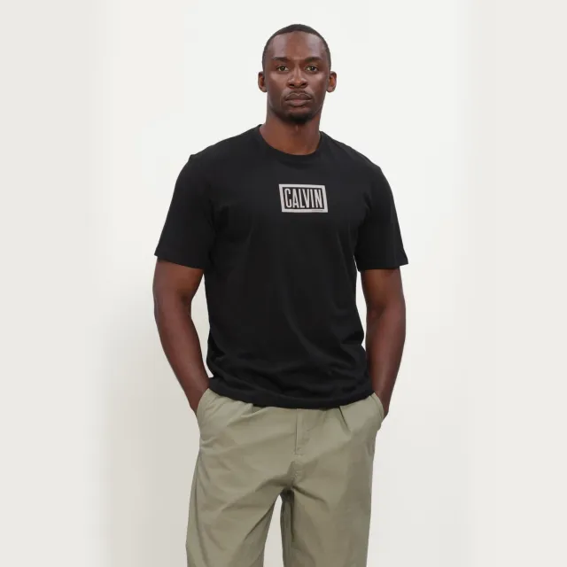 Calvin Klein Heren Polo's & T-shirts Ss 30s Eu Boxed Calvin Graphic Tee - Zwart