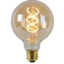 Lucide Ledfilamentlamp Globe G95 - Ambre - D9,5cm - Dimbaar - Warm Wit - E27 - 4,9w Amber