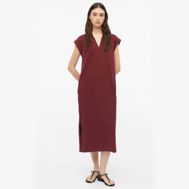 s.Oliver midi jurk donkerrood