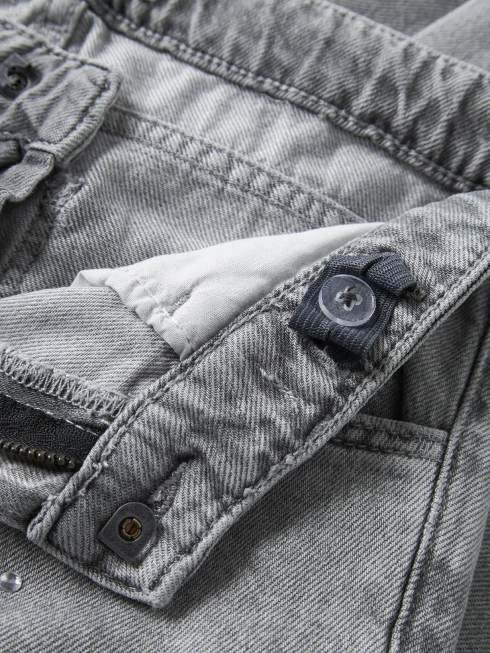 NAME IT KIDS straight leg jeans met strass-steentjes light grey denim, foto 5