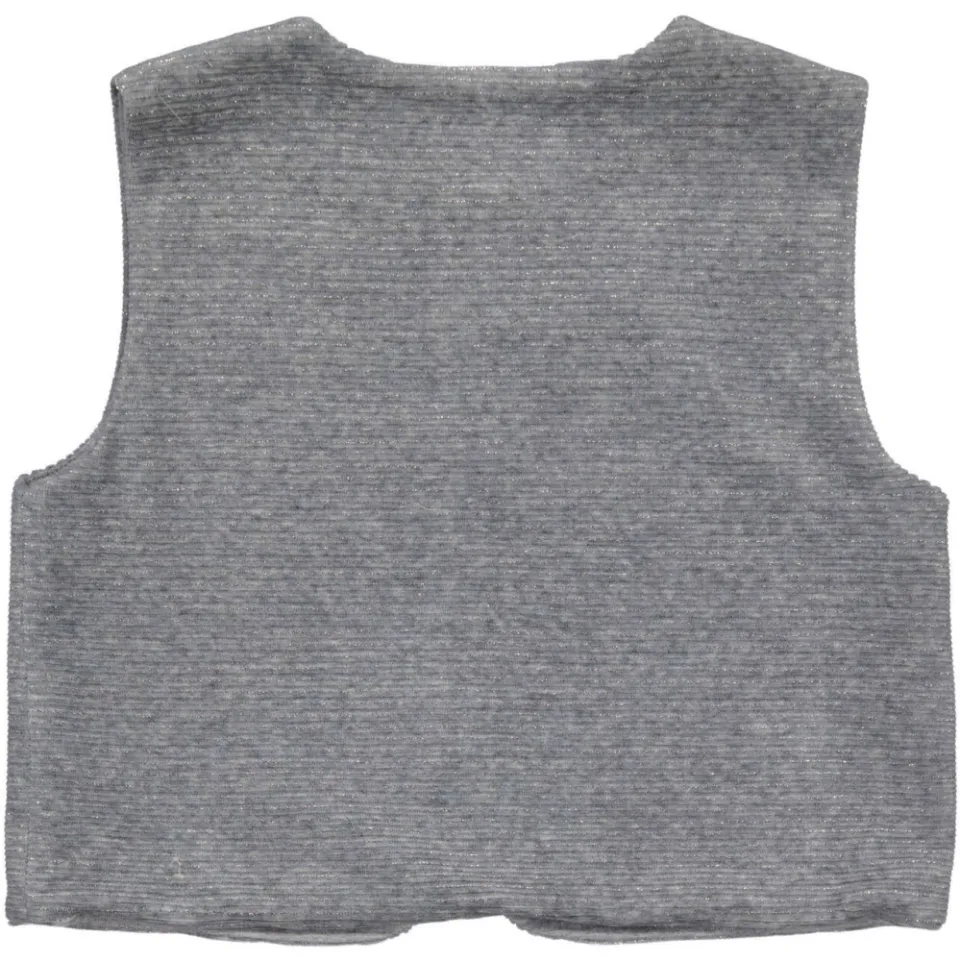 Quapi gilet grijs melange rib gebreid, foto 3