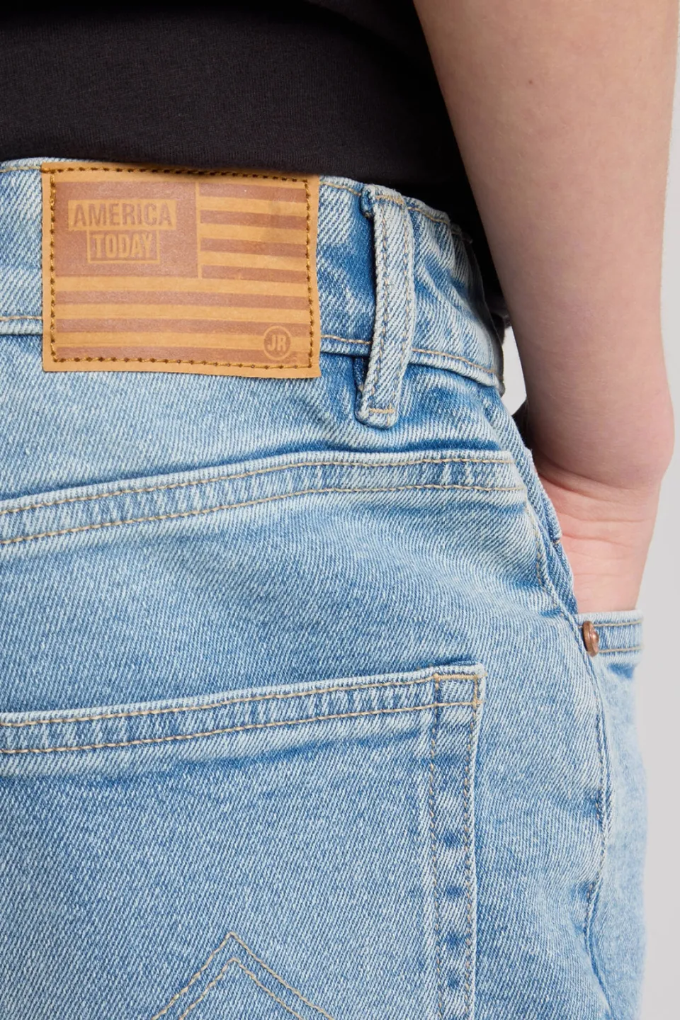 America Today waist loose fit jeans light blue denim, foto 4