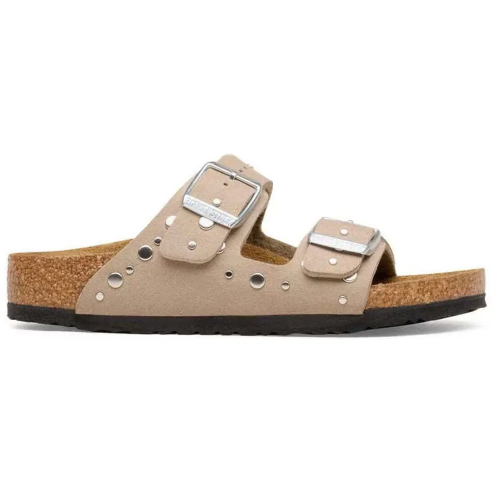 Birkenstock Arizona Rivet sandaal taupe