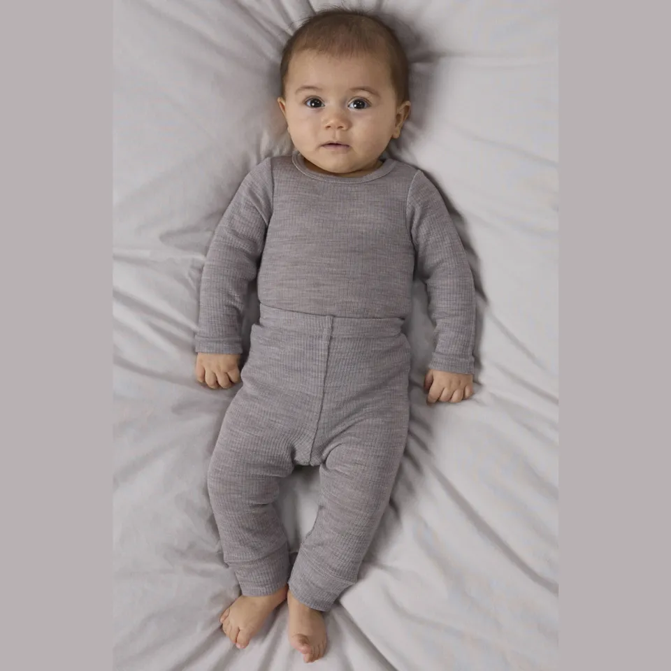NAME IT babybroek slim met wol taupe