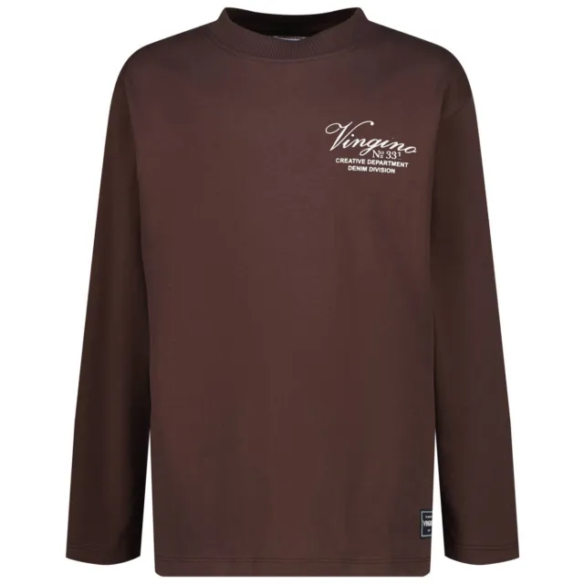 Vingino longsleeve met logo - donkerbruin