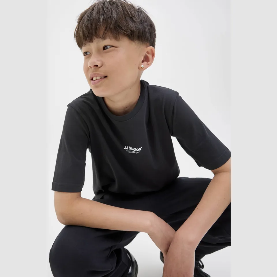Jack & Jones junior T-shirt zwart met tekst, foto 5