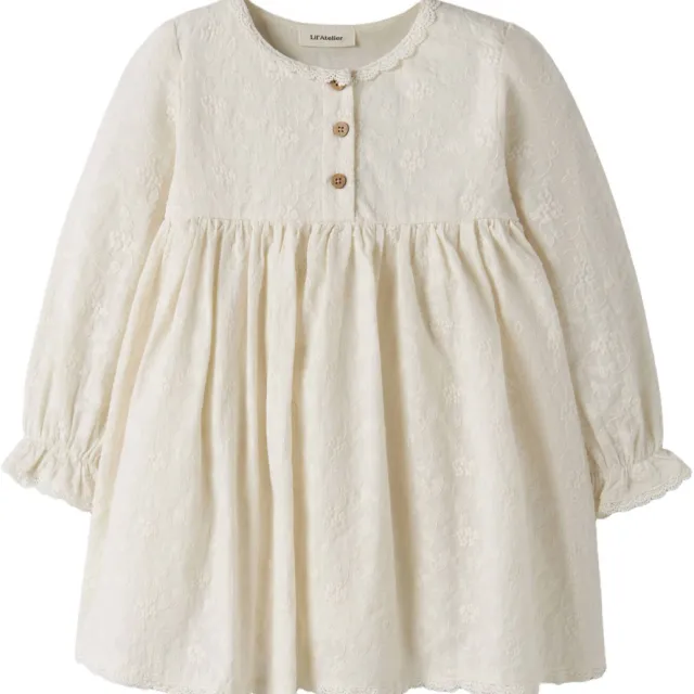 Lil' Atelier Mini midi jurk offwhite