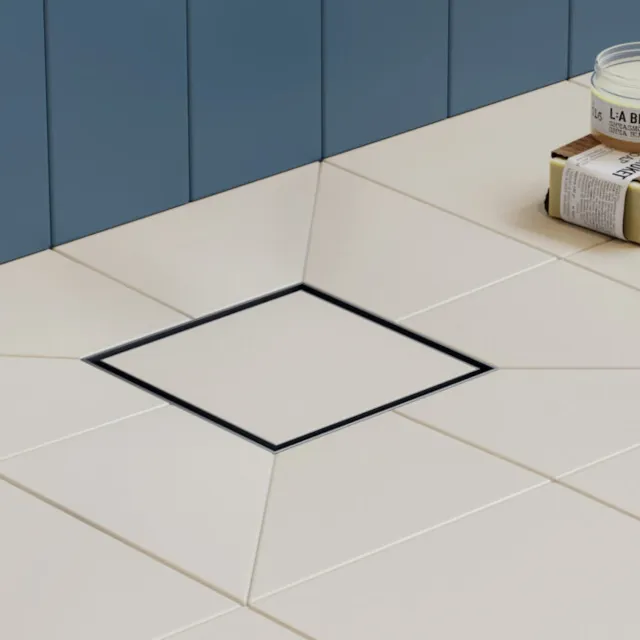 Easy Drain Douchegoot Easy Drain Aqua 15x15cm rooster Tegel MSI-6 Geborsteld RVS