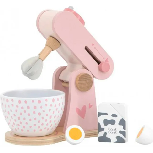 Label Label Wood houten foodprocessor met accessoires roze
