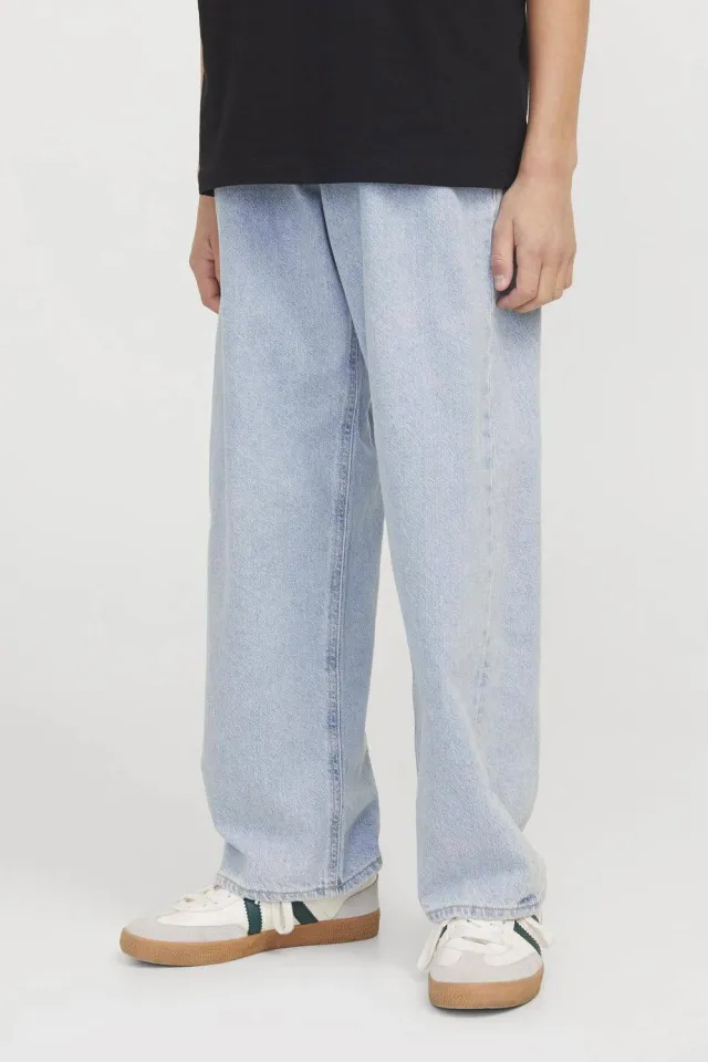 Jack & Jones JUNIOR high waist baggy fit jeans light blue denim, foto 4