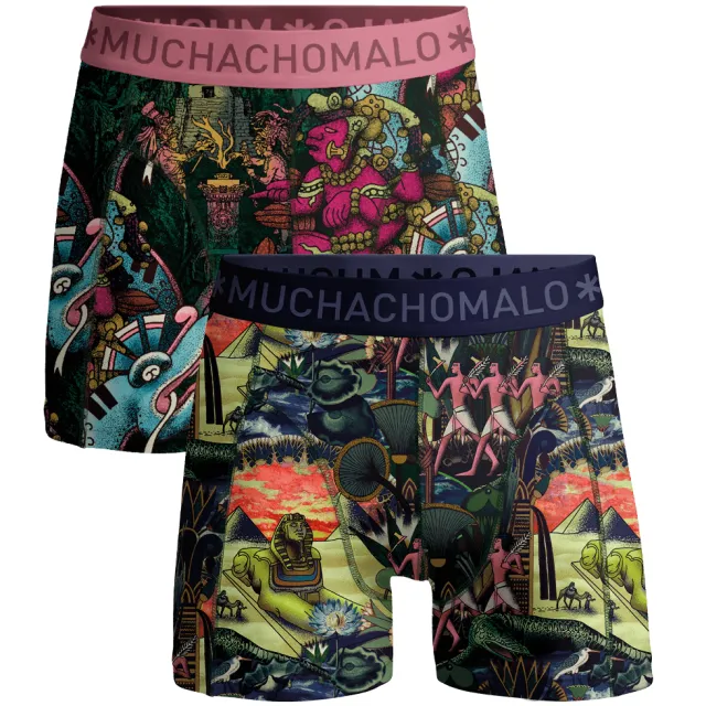 Muchachomalo Heren 2-pack Boxershorts Ancient Civilizations Veelkleurig