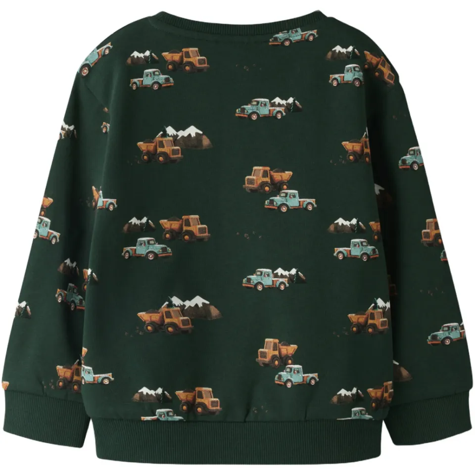 NAME IT MINI sweater met print donkergroen, foto 2