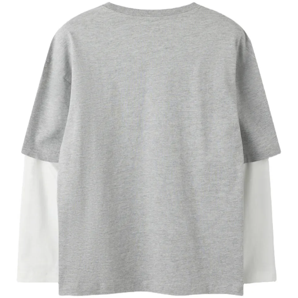 NAME IT KIDS longsleeve met tekst grijs, foto 2