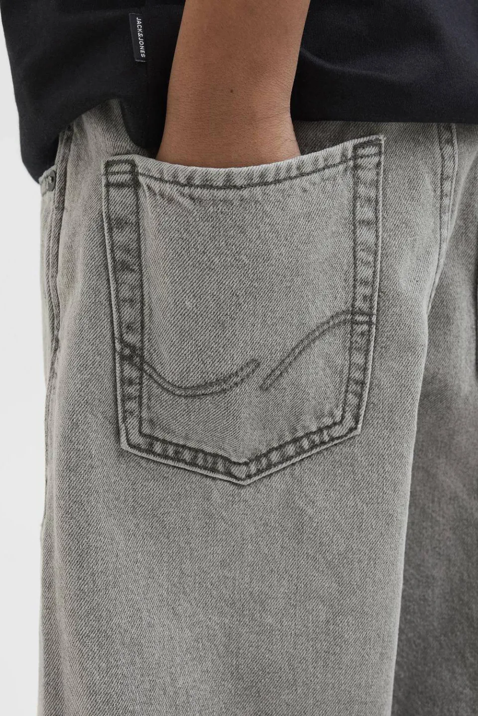 Jack & Jones JUNIOR loose waist baggy fit jeans grey denim, foto 7