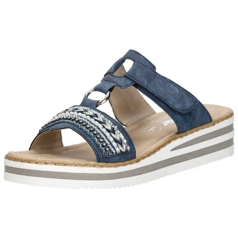 Rieker Slippers Dames Blauw, foto 3