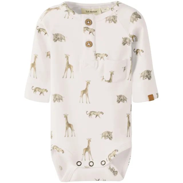 Lil' Atelier BABY romper met all over print wit, foto 2