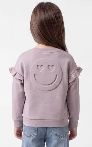 NAME IT MINI sweater met ruches en tekst - paars, foto 6
