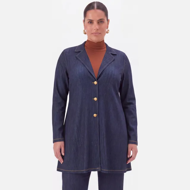 Yoek dolce blazer Plus Size - dark blue denim Blauw