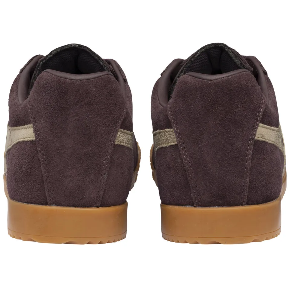 Gola Harrier Mirror suède sneakers - donkerbruin/goud, foto 6