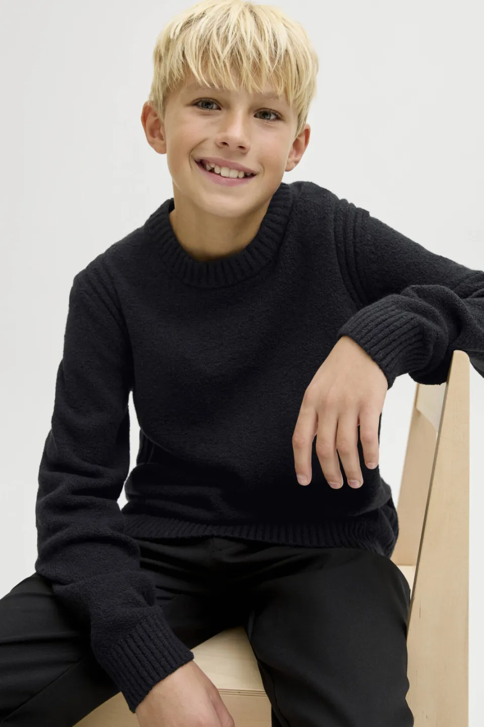 Jack & Jones JUNIOR pullover zwart gebreid, foto 5