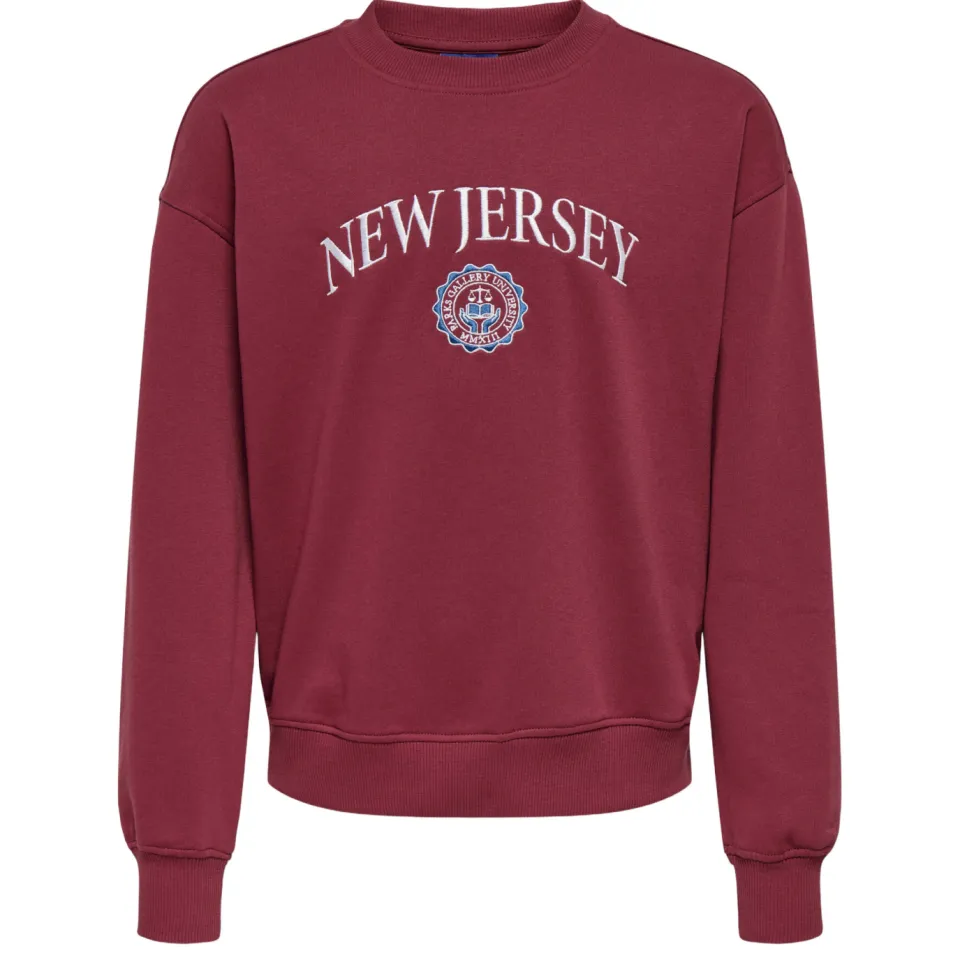 Only & Sons JUNIOR sweat sweater met borduursels en tekst - rood, foto 2