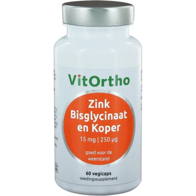 VitOrtho Zink Bisglycinaat15 mg 60 vegacapsules