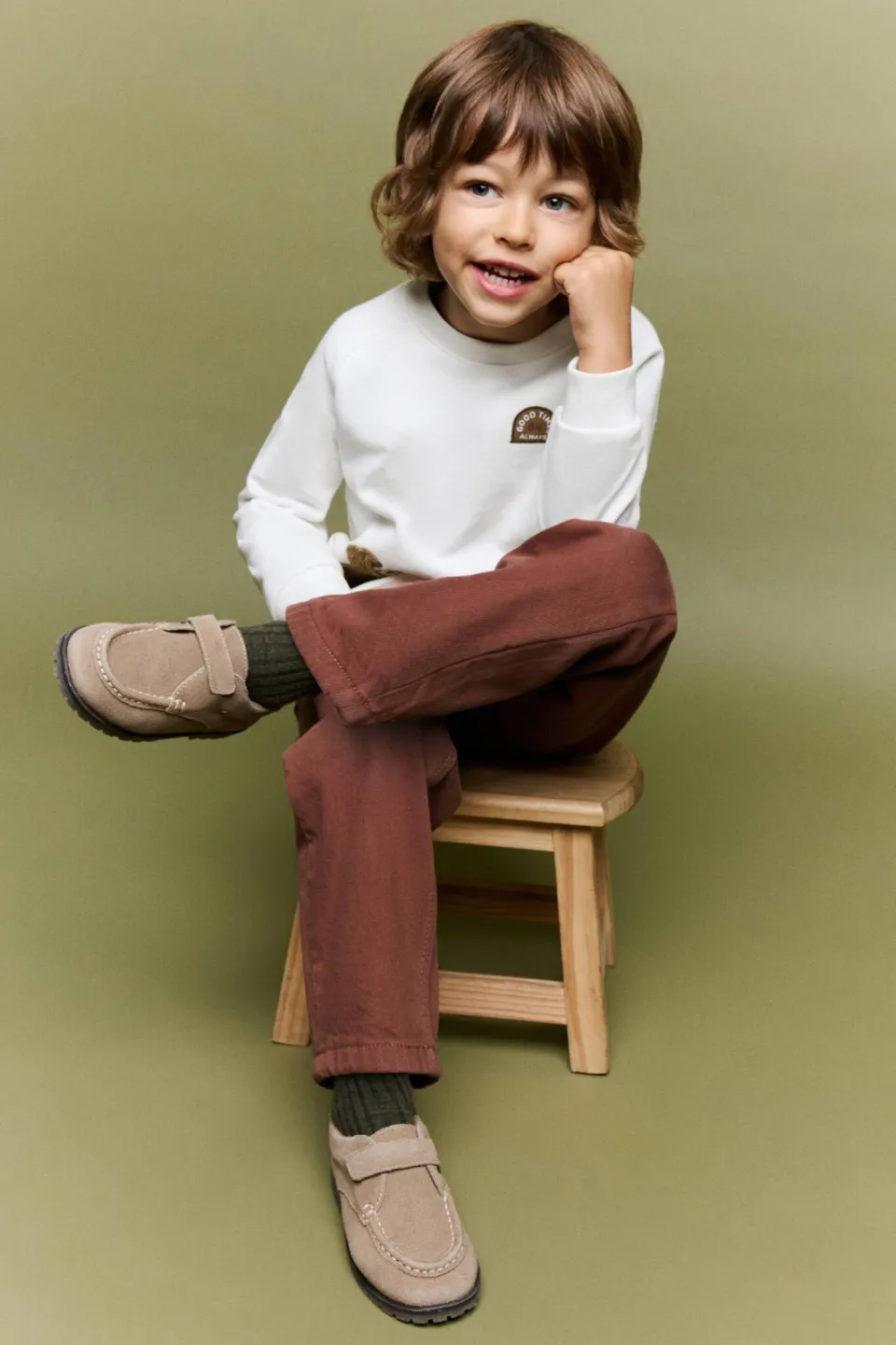 Mango Kids straight leg jeans - donkerrood