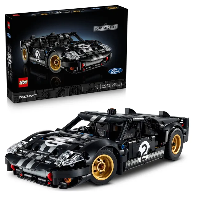 Lego Technic 1966 Ford GT40 MKII Racewagen Auto Bouwpakket 42223, foto 2