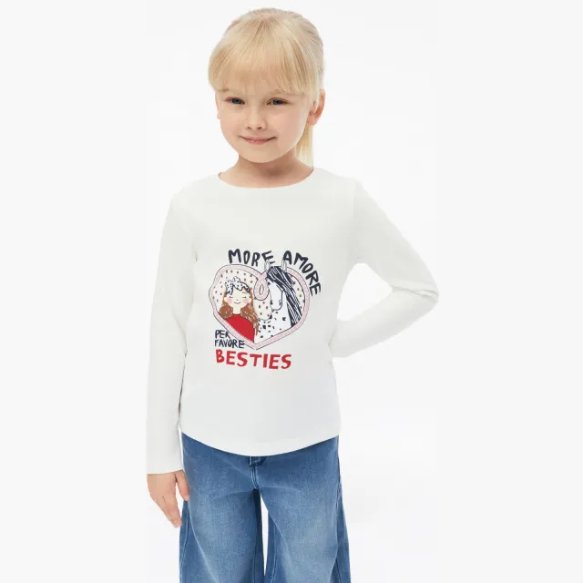 s.Oliver longsleeve met glitterprint wit