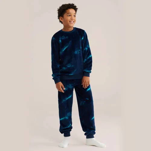 WE Fashion tie-dye pyjama donkerblauw/blauw, foto 3