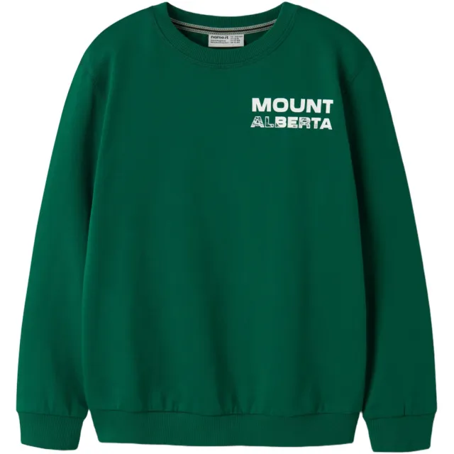 NAME IT KIDS sweater met tekst - groen