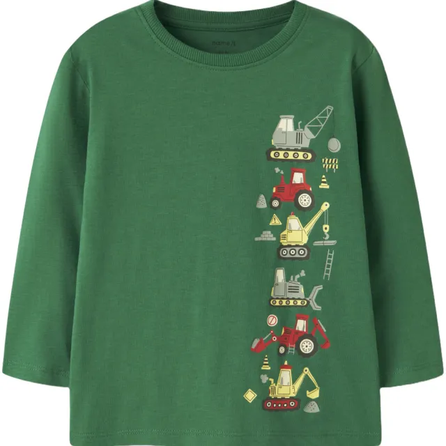NAME IT MINI regular fit longsleeve met print groen