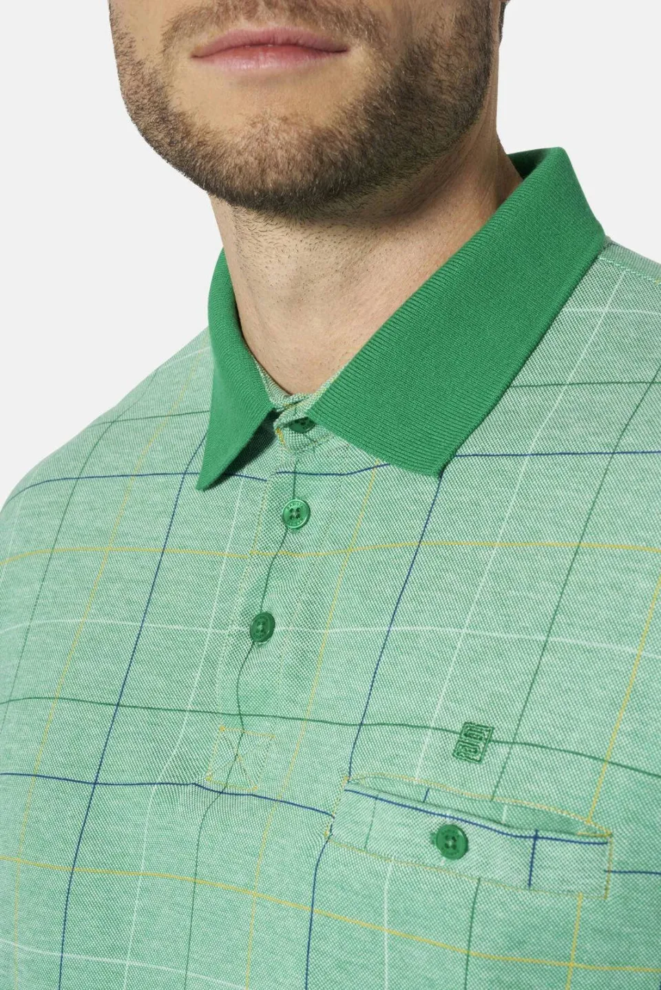 Babista geruite polo Plus Size - groen, foto 5