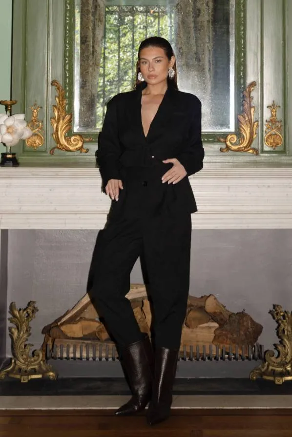 AMAYA Amsterdam high waist tapered broek - zwart, foto 3