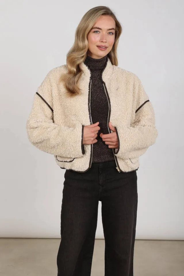 NUKUS teddy jas - beige
