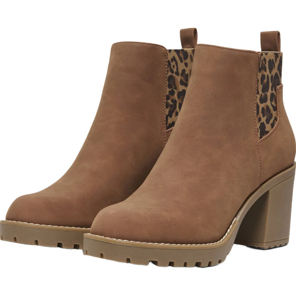 Only Onlbarbara Noos chelsea boots met blokhak - cognac/panter, foto 3